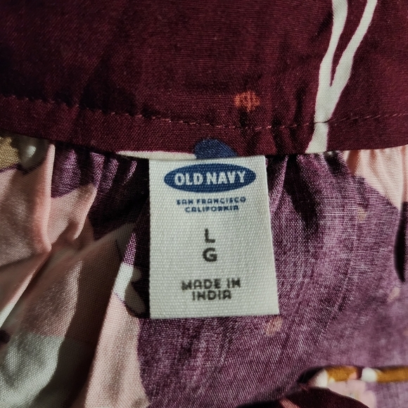 Old Navy Maroon Floral Sleeveless Tunic Dress Women's Large L Summer Spring EUC - Picture 5 of 6